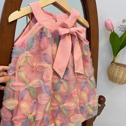 Imagem de Vestido de Princesa Infantil com Flores Coloridas - Verão 2023