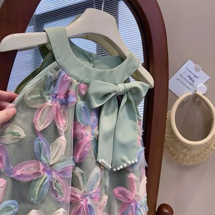Imagem de Vestido de Princesa Infantil com Flores Coloridas - Verão 2023