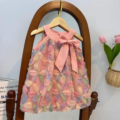 Imagem de Vestido de Princesa Infantil com Flores Coloridas - Verão 2023