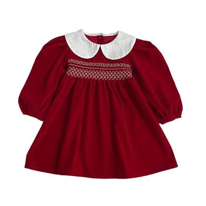 Imagem de Vestido de Princesa Infantil Manga Longa para Bebês e Meninas - Gola de Boneca