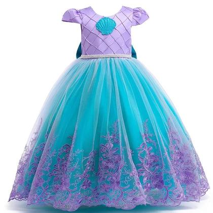 Imagem de Vestido de Princesa Infantil para Halloween - Cinderela, Rapunzel, Bela, Aurora, Anna, Elsa e Sereia