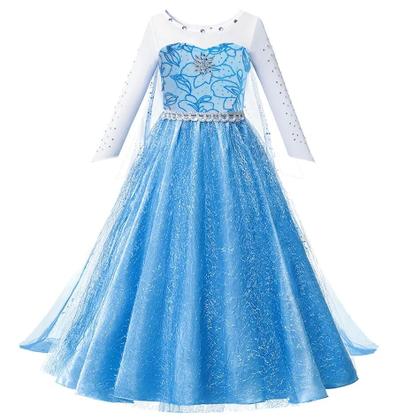 Imagem de Vestido de Princesa Infantil para Halloween - Cinderela, Rapunzel, Bela, Aurora, Anna, Elsa e Sereia