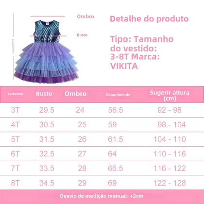 Imagem de Vestido de Princesa Sereia para Meninas - Tutu para Festa de Aniversário e Formatura