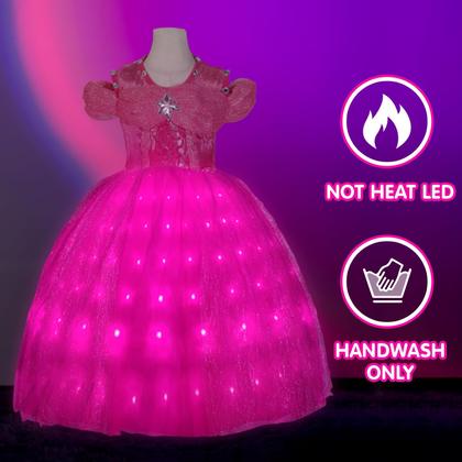 Imagem de Vestido de princesa UPORPOR Light Up rosa para meninas de Halloween 130 cm
