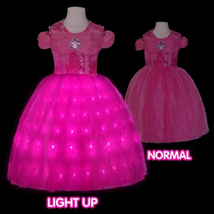 Imagem de Vestido de princesa UPORPOR Light Up rosa para meninas de Halloween 130 cm