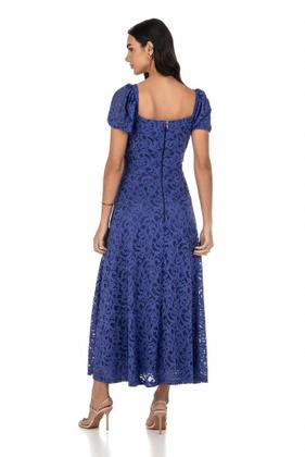 Imagem de Vestido De Renda Longuete Godê Azul Via Tolentino