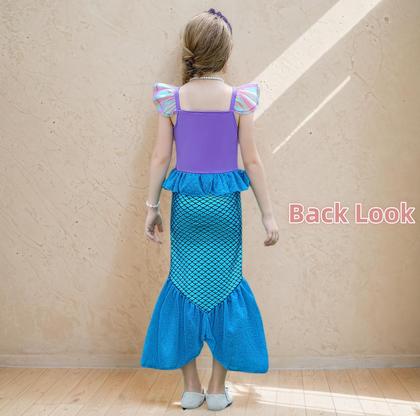 Imagem de Vestido de sereia Danvren Princess Costume Girl 3-8 anos