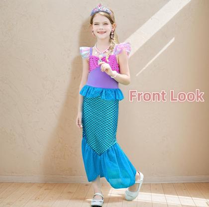 Imagem de Vestido de sereia Danvren Princess Costume Girl 3-8 anos
