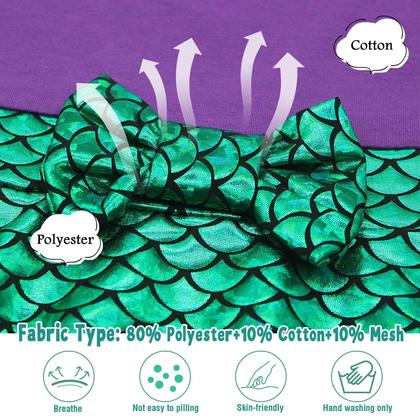 Imagem de Vestido de sereia HenzWorld Girls sem mangas com faixa de cabeça 4-5Y