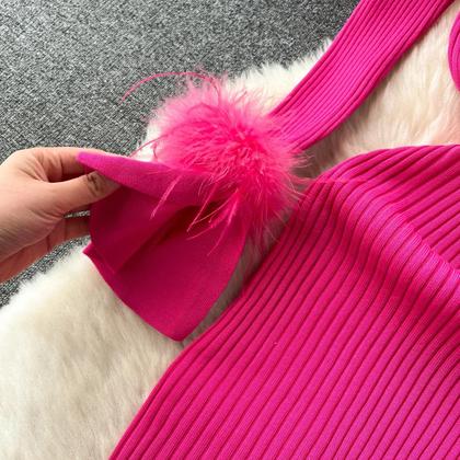 Imagem de Vestido De Suéter Tricotado Elegante De Manga Longa Para Mulheres Outono Inverno Com Envoltório De