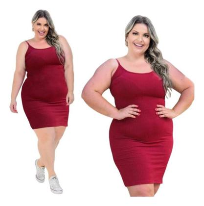 Imagem de Vestido de Verão Calor Moda Praia Plus Size Modelador Alcinha Até o 54