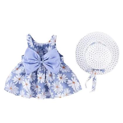 Imagem de Vestido de Verão Infantil com Alça de Laço Grande - Vestido de Festa para Meninas