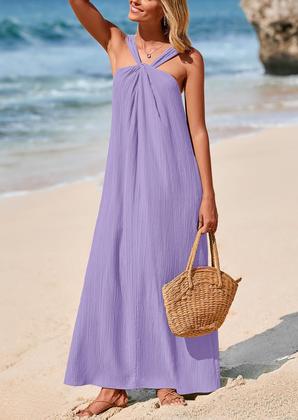 Imagem de Vestido de verão PRETTYGARDEN feminino 2025, com tiras soltas, roxo