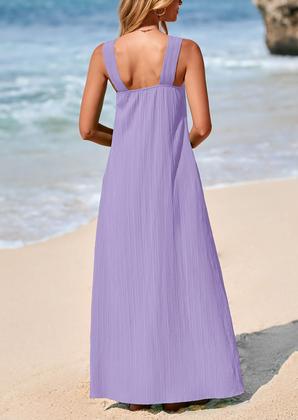 Imagem de Vestido de verão PRETTYGARDEN feminino 2025, com tiras soltas, roxo
