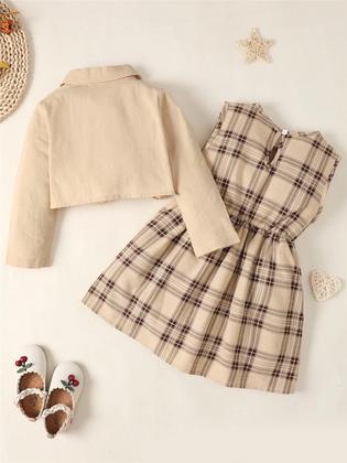 Imagem de Vestido e Blusa Xadrez para Bebê (1-6 anos) - Primavera/Outono