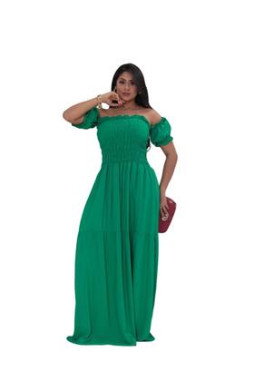 Imagem de Vestido  elastex longo  de tecido viscolinho com  forro