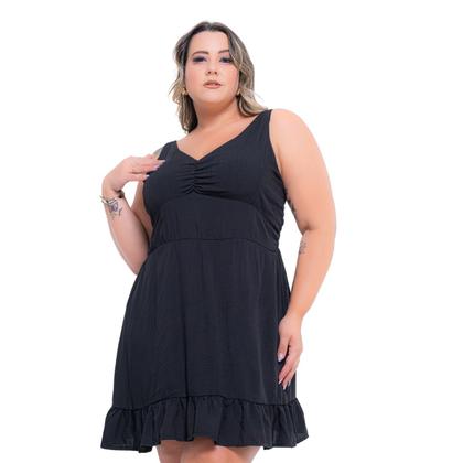 Imagem de Vestido em crepe duna com alça e detalhe em lastex