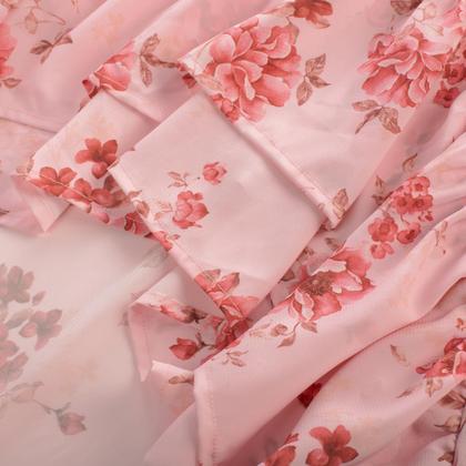 Imagem de Vestido: espartilho Scarlet Darkness, rosa, floral, chiffon, verão