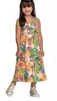 Vestido estampado midi juvenil - Elian Imagem de Vestido estampado midi juvenil