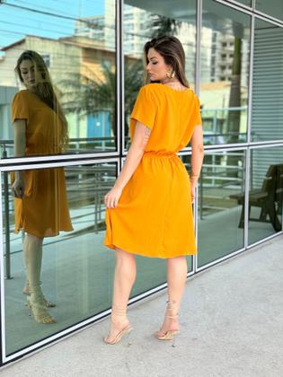 Imagem de Vestido evangelico com manga duna com elastico cintura