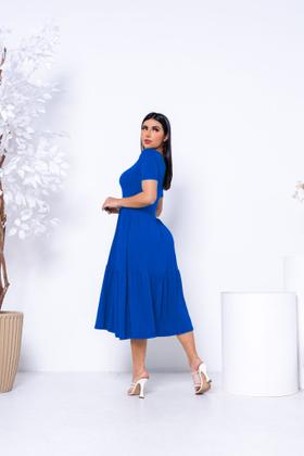 Imagem de Vestido Evangélico Soltinho Casual Festa Convidada Manga Curta