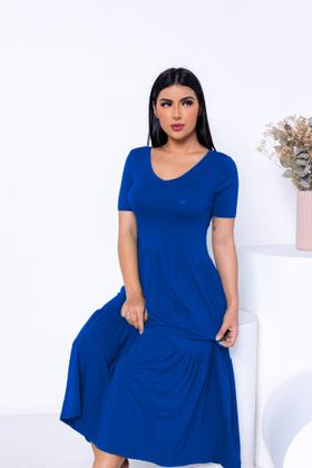 Imagem de Vestido Evangélico Soltinho Casual Festa Convidada Manga Curta