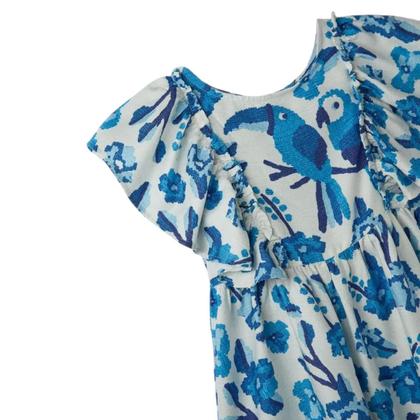 Imagem de Vestido Fábula Jardim De Flores Azul Verão