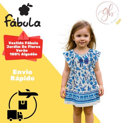 Imagem de Vestido Fábula Jardim De Flores Azul Verão