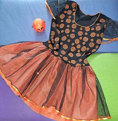 Imagem de Vestido fantasia abóbora halloween infantil