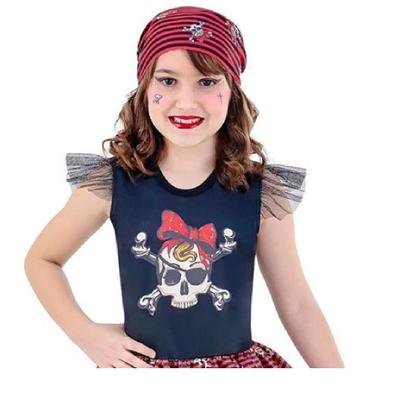 Imagem de Vestido Fantasia de Menina Pirata Piratinha Festas Carnaval + Bandana