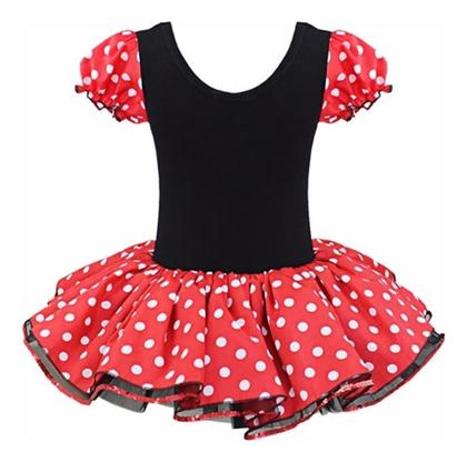 Imagem de Vestido Fantasia Halloween Carnaval Infantil Rosa Ou Vermelho com Bolinhas Brancas