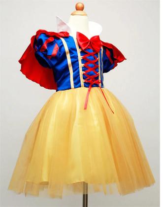 Imagem de Vestido Fantasia Halloween Carnaval Infantil Temático Princesa Branca de Neve