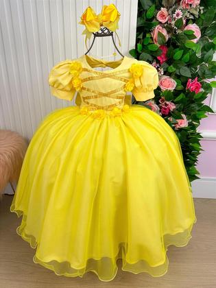 Imagem de Vestido Fantasia Longa A Bela e a Fera Bella Child Luxo Princesa