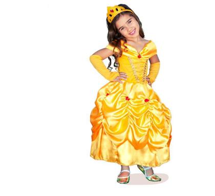 Imagem de Vestido Fantasia Menina Infantil Festas Princesa A Bela e a Fera