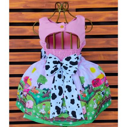 Imagem de Vestido Fazendinha Luxo Infantil Festa