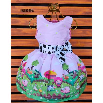 Imagem de Vestido Fazendinha Luxo Infantil Festa