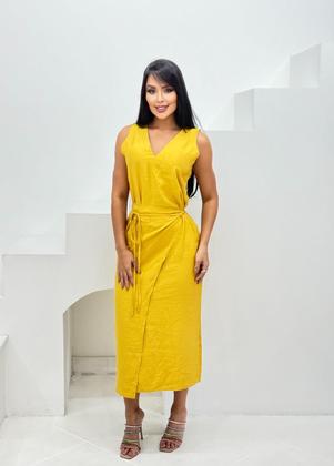 Imagem de Vestido Feminino Alfaiataria Midi Transpassado 9702