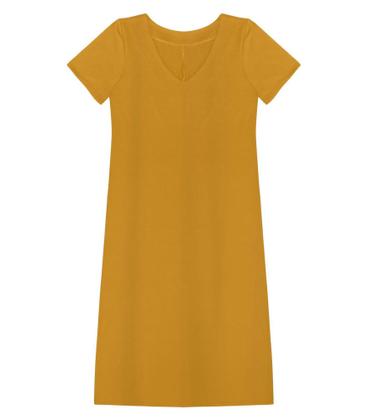 Imagem de Vestido Feminino Básico Midi Rovitex Amarelo