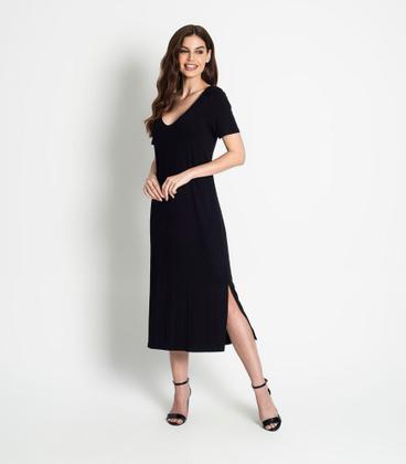 Imagem de Vestido Feminino Básico Midi Rovitex Preto