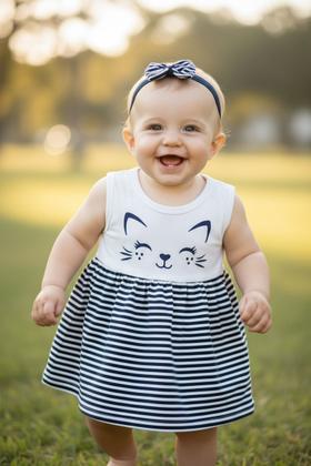 Imagem de Vestido feminino bebe infantil cat faixa bb