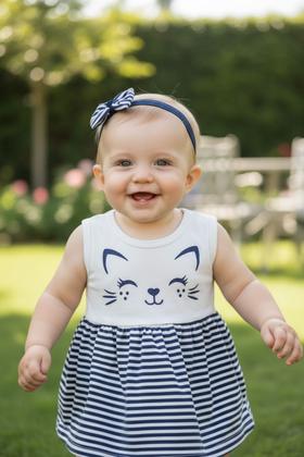 Imagem de Vestido feminino bebe infantil cat faixa bb