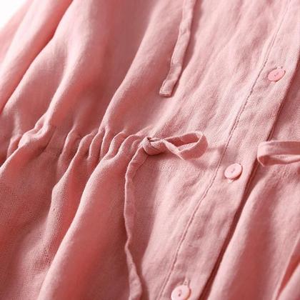 Imagem de Vestido Feminino Com Capuz, Amarração, Cintura Elástica, Modelo A-Line, Manga Longa, Comprimento