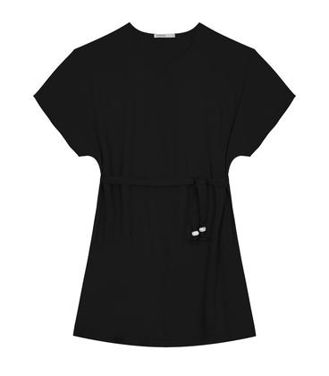 Imagem de Vestido Feminino Curto Com Cinto Viscose Endless Preto