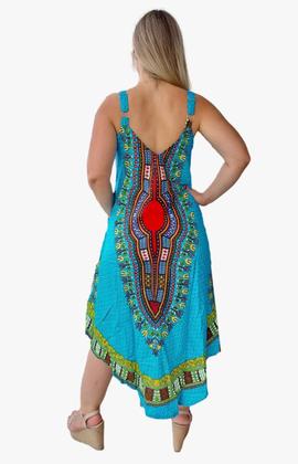 Imagem de Vestido Feminino Indiano Alça c/ Regulagem e Bolso Trapézio Plus Size-Cod.1023