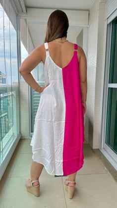 Imagem de Vestido Feminino Indiano Alça c/ Regulagem e Bolsos Trapézio Plus Size-Cod.1004