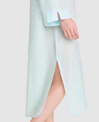 Imagem de Vestido Feminino Liso com Abertura Macio Turquesa Lohe