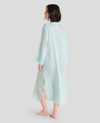 Imagem de Vestido Feminino Liso com Abertura Macio Turquesa Lohe