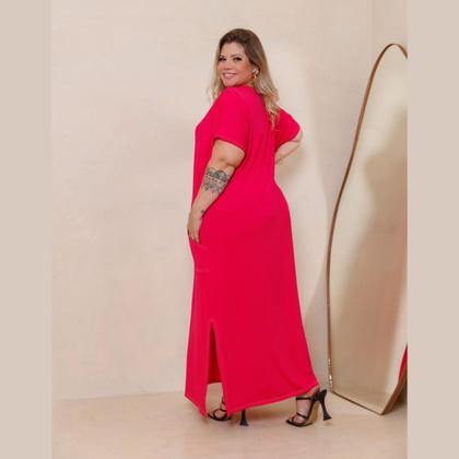 Imagem de Vestido Feminino Longo Com Bolso Sobreposto Plus Size