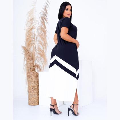 Imagem de Vestido Feminino Longo Faixa Saruel Max Fenda Lateral Em Viscolycra Moda Festa Feminina Evangelica