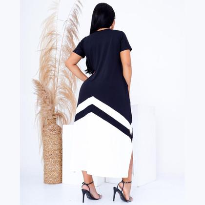 Imagem de Vestido Feminino Longo Faixa Saruel Max Fenda Lateral Em Viscolycra Moda Festa Feminina Evangelica